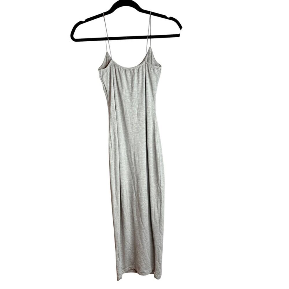 Jluxabel Heather Gray Cowl Neck Spaghetti Strap Bodycon Midi Dress Small - Picture 6 of 7